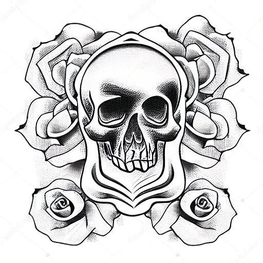 Skull With Roses