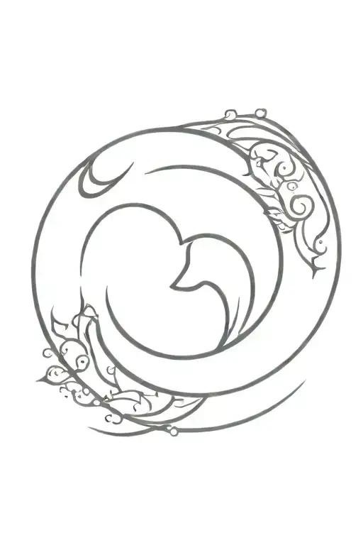 Crescent Moon With Horseshoe