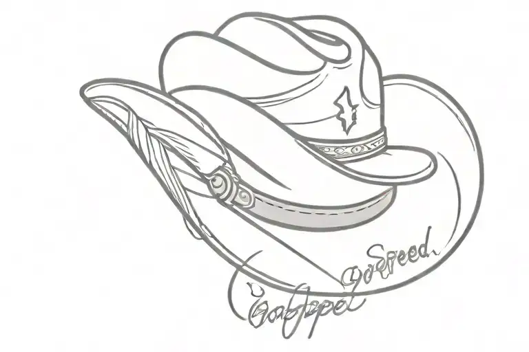 Cowboy Hat With Godspeed Written Under It
