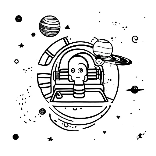 An Astronaut Exploring A Surreal Galaxy Filled With Floating Orbs Of Intuition