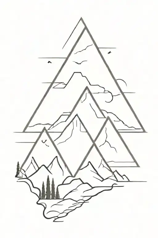 Triangle With Mountain Landscape