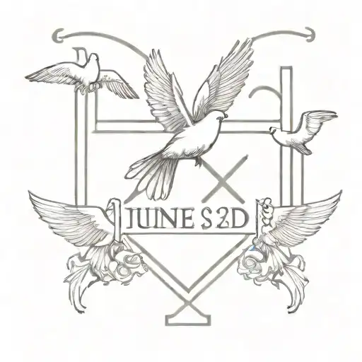 June 2Nd Roman Numerals And Doves Around It