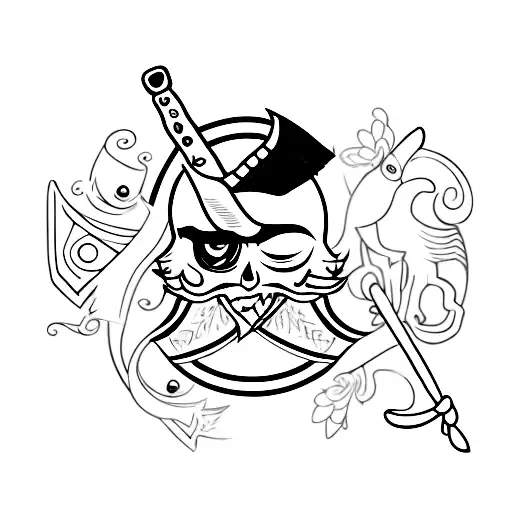 Small Complete Parot With One Red Feather And A Pirate Bandage On The Eye