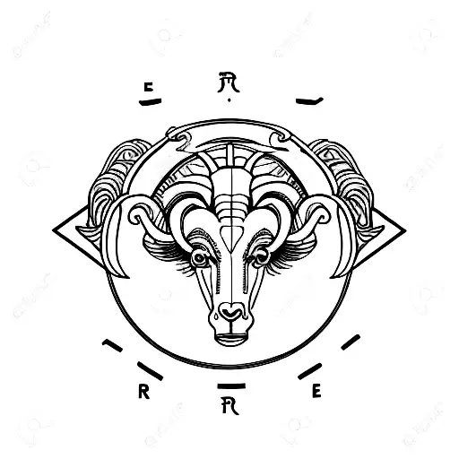 Aries Sign Fine Line