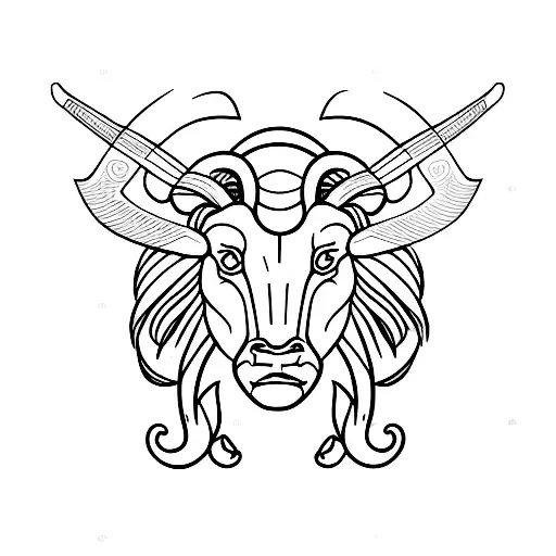 Aries Symbol Fine Line