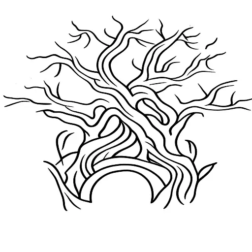 A Minimalist Tattoo Featuring A Tree With Roots Symbolizing The Strength And Legacy Of Your Family