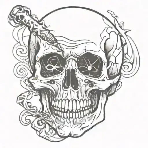 Skull Smoking A Joint
