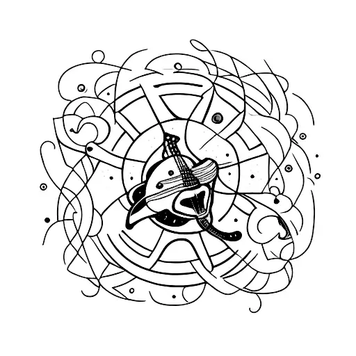 Galaxy With A Guitar As The Center