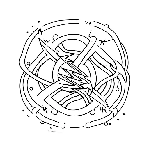 An Anchor Intertwined With A Bolt Of Lightning