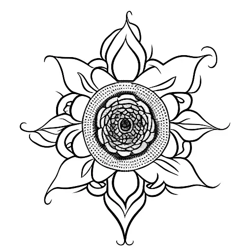 Tattoo Combining The Letters E And H With A Sunflower Image