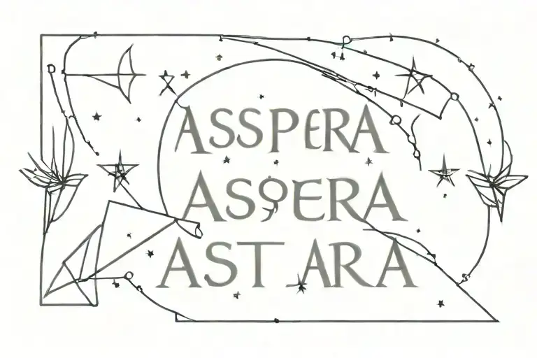 Per Aspera Ad Astra Lettering