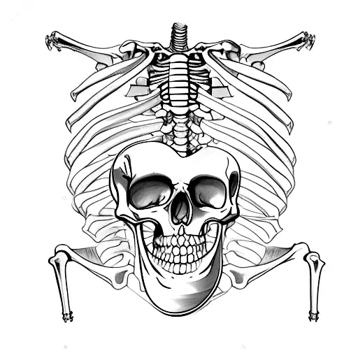 Skeleton Arm Rib Cage And Arms Holding Petrol Pump