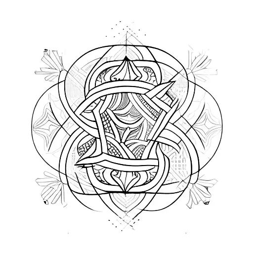 Abstract Geometric Tattoo Inspired By The Mathematical Beauty Of Poker