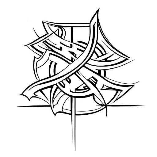 Christian Cross With Thorn Branches