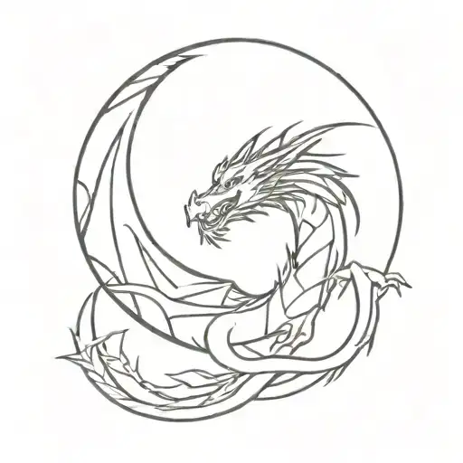 Dragon And Moon