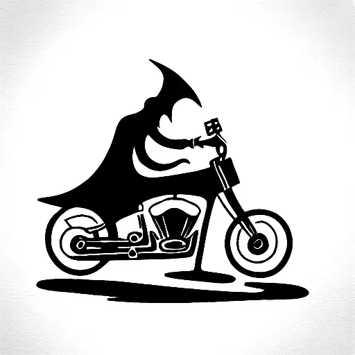 Grim Reaper Riding A Harley