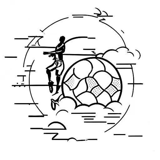 Basketball Player Shooting A Rifle On The Moon