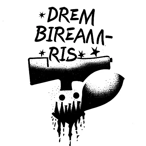 Dream Big Quote With Fucking In The Middle With Guns And Roses Font