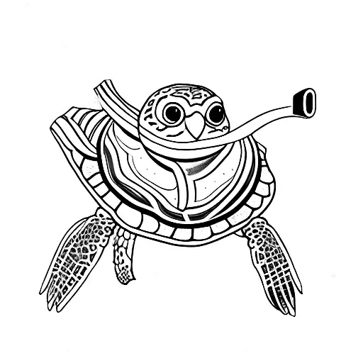 Turtle Drinking Tea An Owl Drunking Coffee
