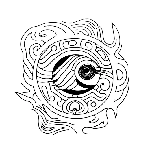 Eye Of Horus With Uzumaki Symbol