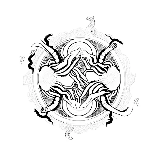 Scorpion And Dragon Intertwined In A Yin Yang Symbol