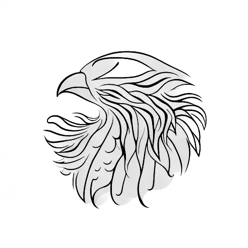 Crow Made By Fine And Wavy Lines With An Eye Pendant