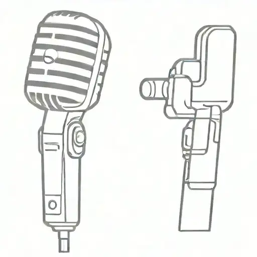 Microphone Single Line Art