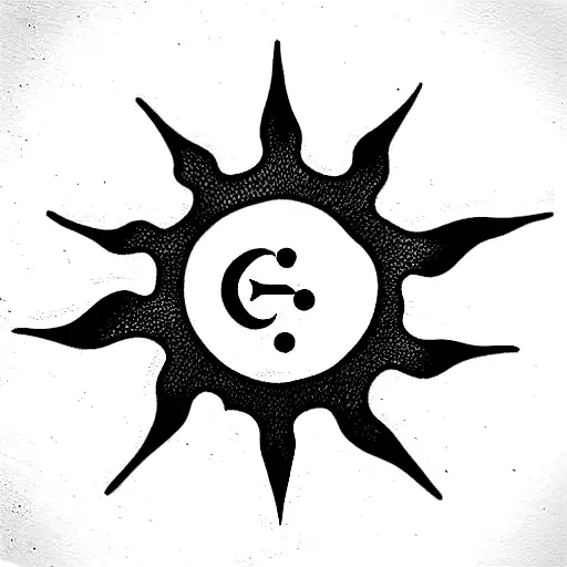 Initials Am With Outline Of Sun