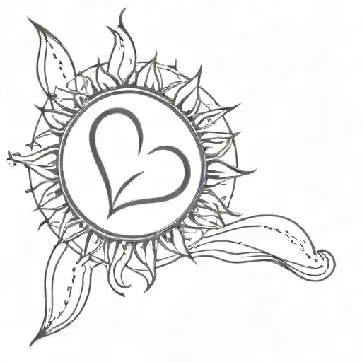 Sun And Heart Shape