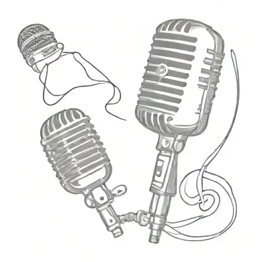 Microphone Line Drawing Style