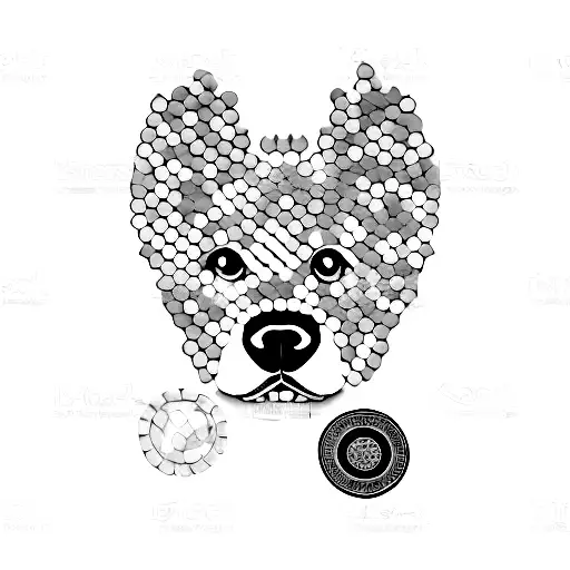 A Dog Silhouette Formed By Poker Chips And Surrounded By Coffee Beans