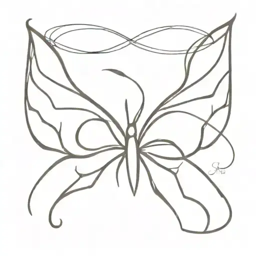 Cancer Ribbon In Butterly One Wing