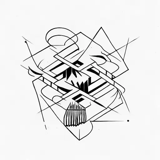 A Minimalist Design Of A Paintbrush And A Coding Symbol Combined