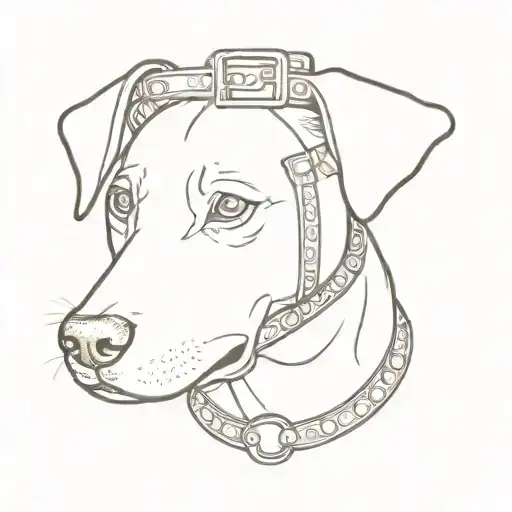 Doodle Leather Studded Dog Collar