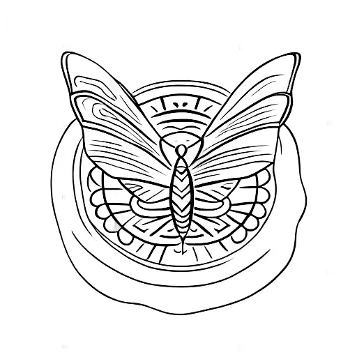 A Peaceful Moth Resting On A Crescent Moon