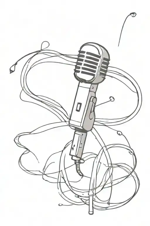 Microphone Line Drawing Style