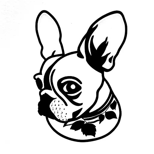 French Bulldog With Rose