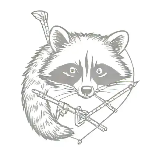 Racoon With A Hunting Bow