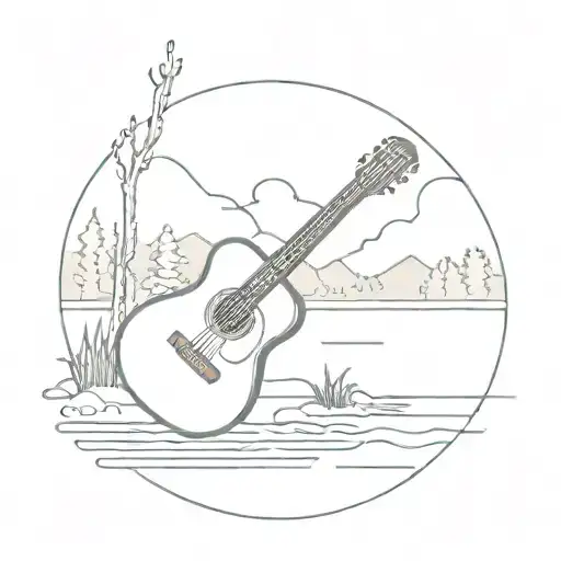 Lake Scene With A Guitar And Something To Do With Brooklyn