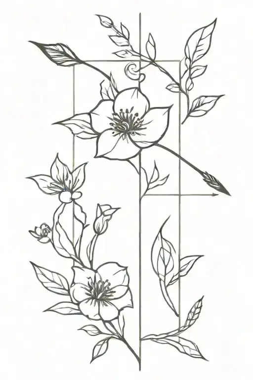 Arrow Pointing Up Woth Flowers Intertwined