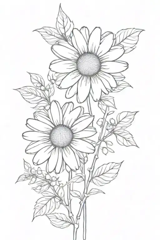 A Daisy And Hawthorn Tied To Each Other