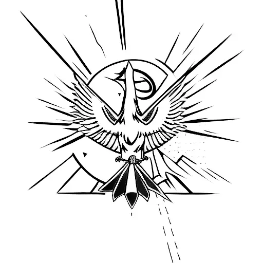 A Minimalist Tattoo Of A Cardinal Wearing A Pink Floyd T-shirt