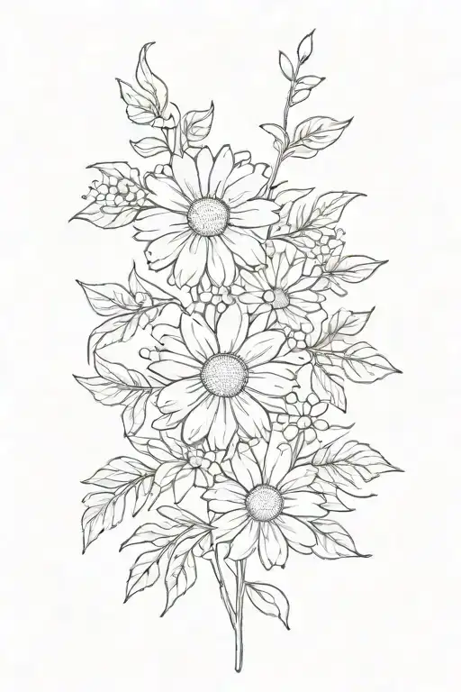 A Tall Hawthorn And Daisy Tied Together By A Ribbon