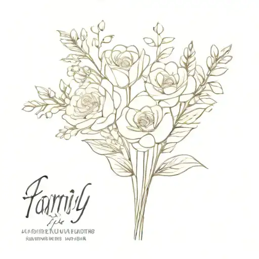 Family Bouquet June February August With Quote I Am Because You Are