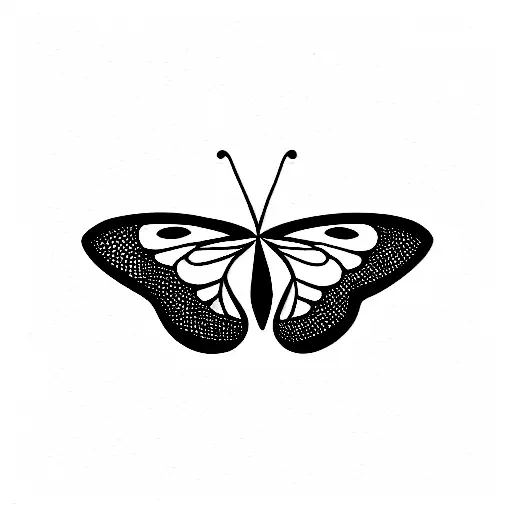 Unalome Symbol With Butterfly