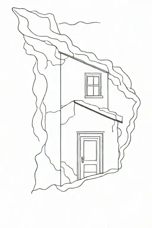 Outlined Mini Door Tatto