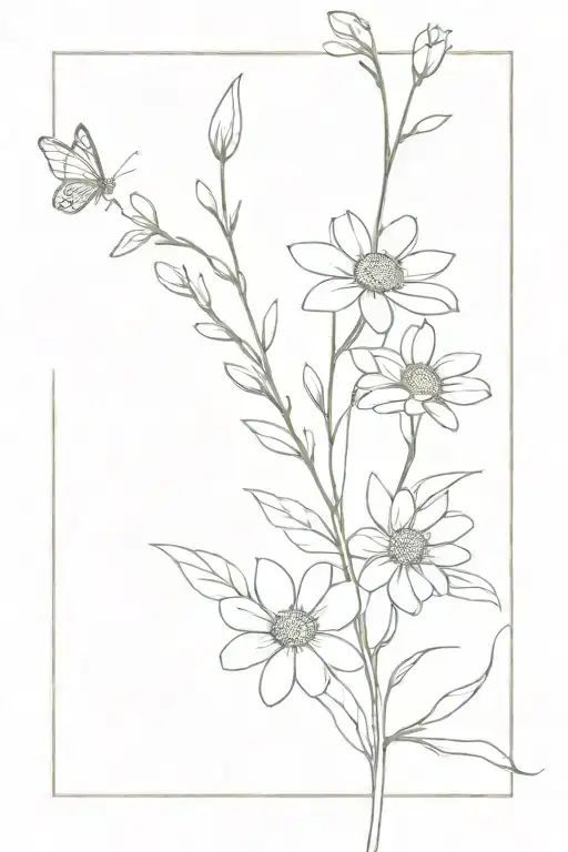 A Tall Hawthorn And Daisy Tied Together By A Ribbon