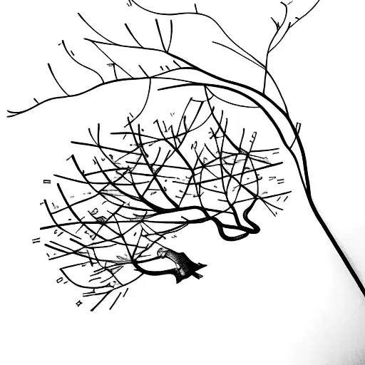 A Tree With Branches Made Of Quill Pens And Books Hanging From Them