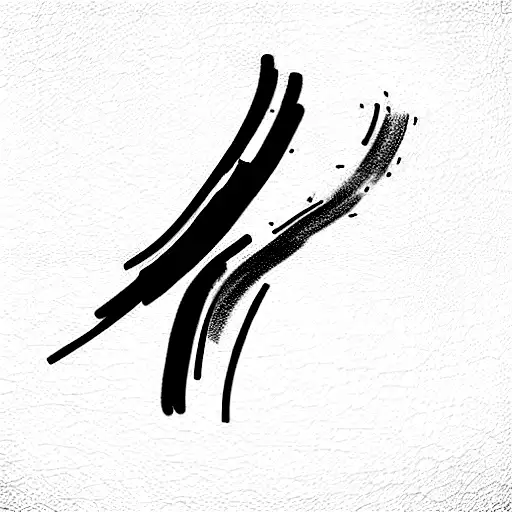 Linear Black And Blue Brush Strokes For Upper Arm Sleeve