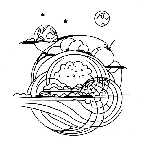 Moon And Earth And Butterfly Seperate